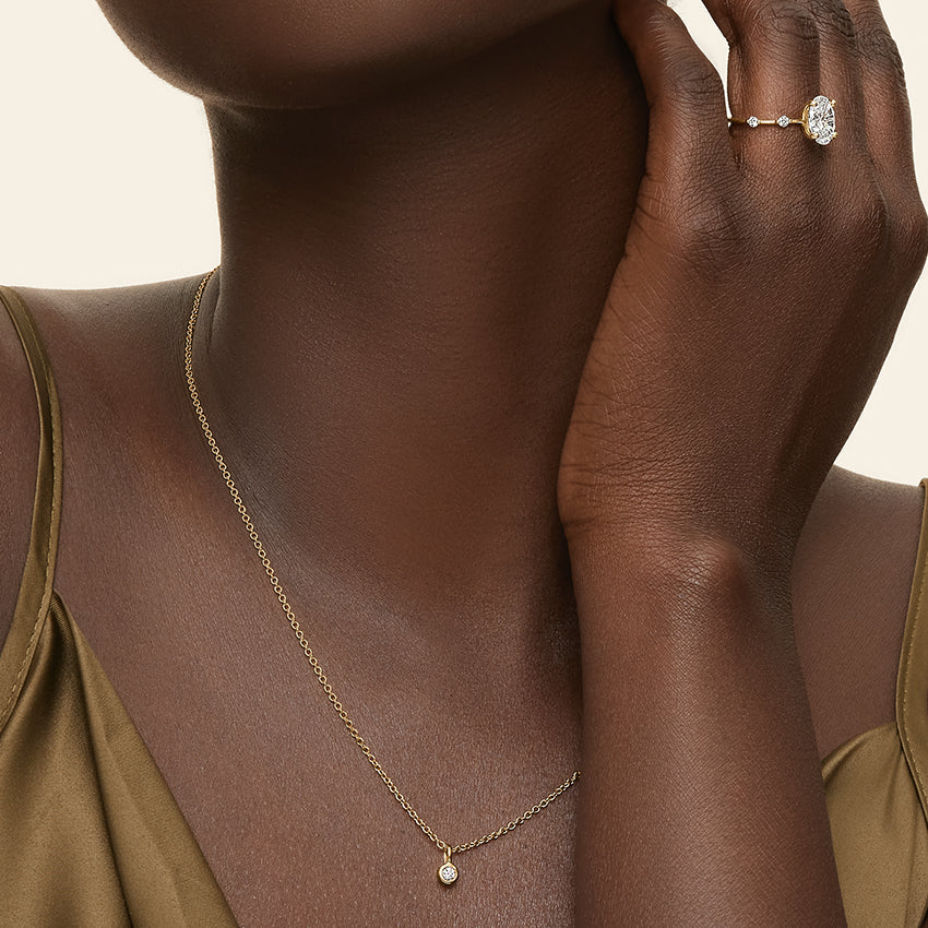 Heritage Solitaire Petite Diamond Pendant Necklace