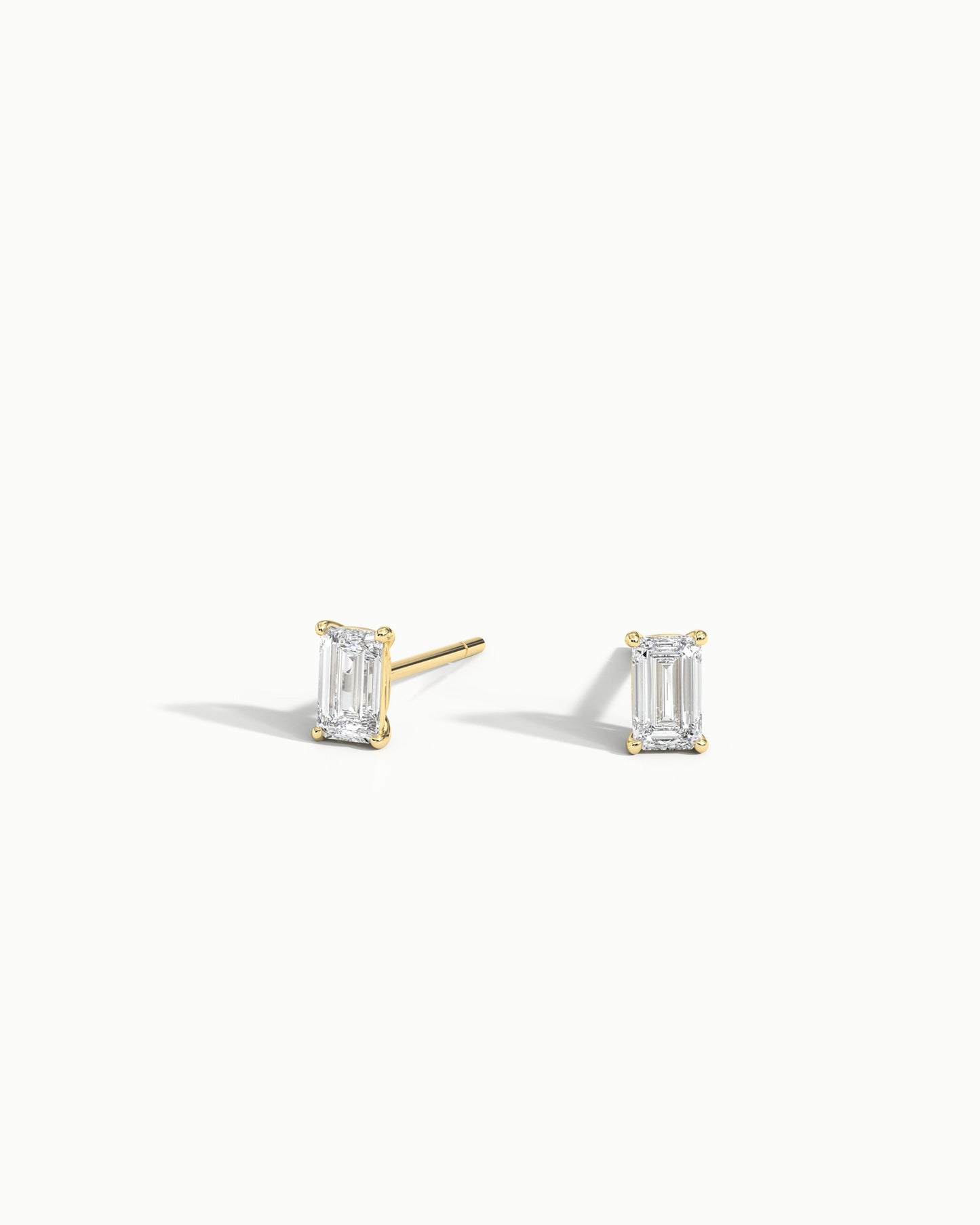 Linea Emerald Diamond Stud Earrings