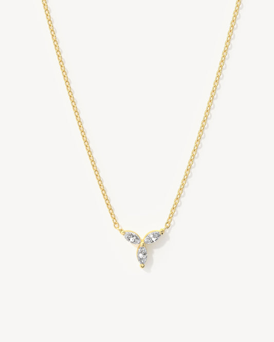 Tri Marquise Diamond Pendant Necklace