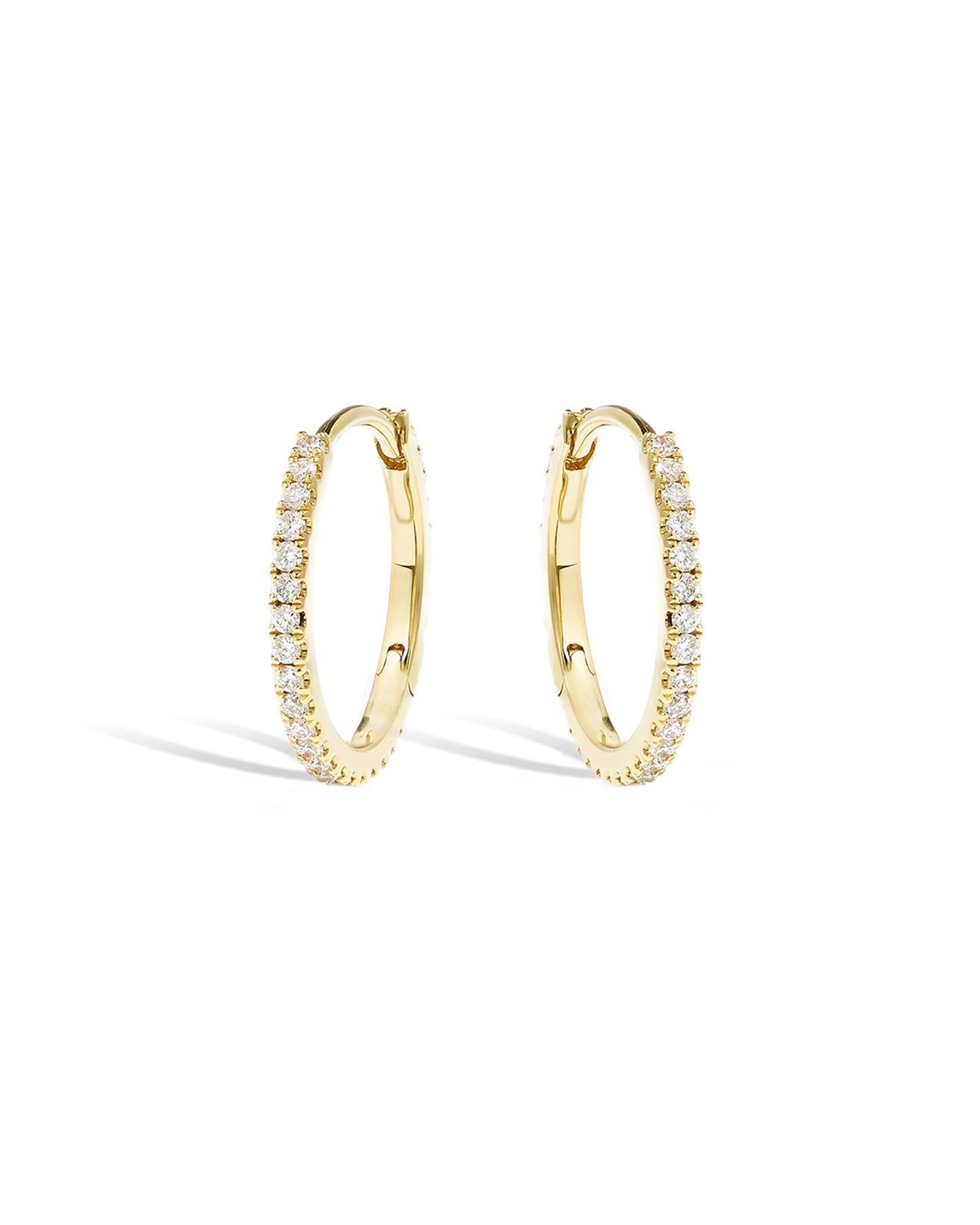 Rio Pave Diamond No. 2 Midi Hoop Earrings 12mm