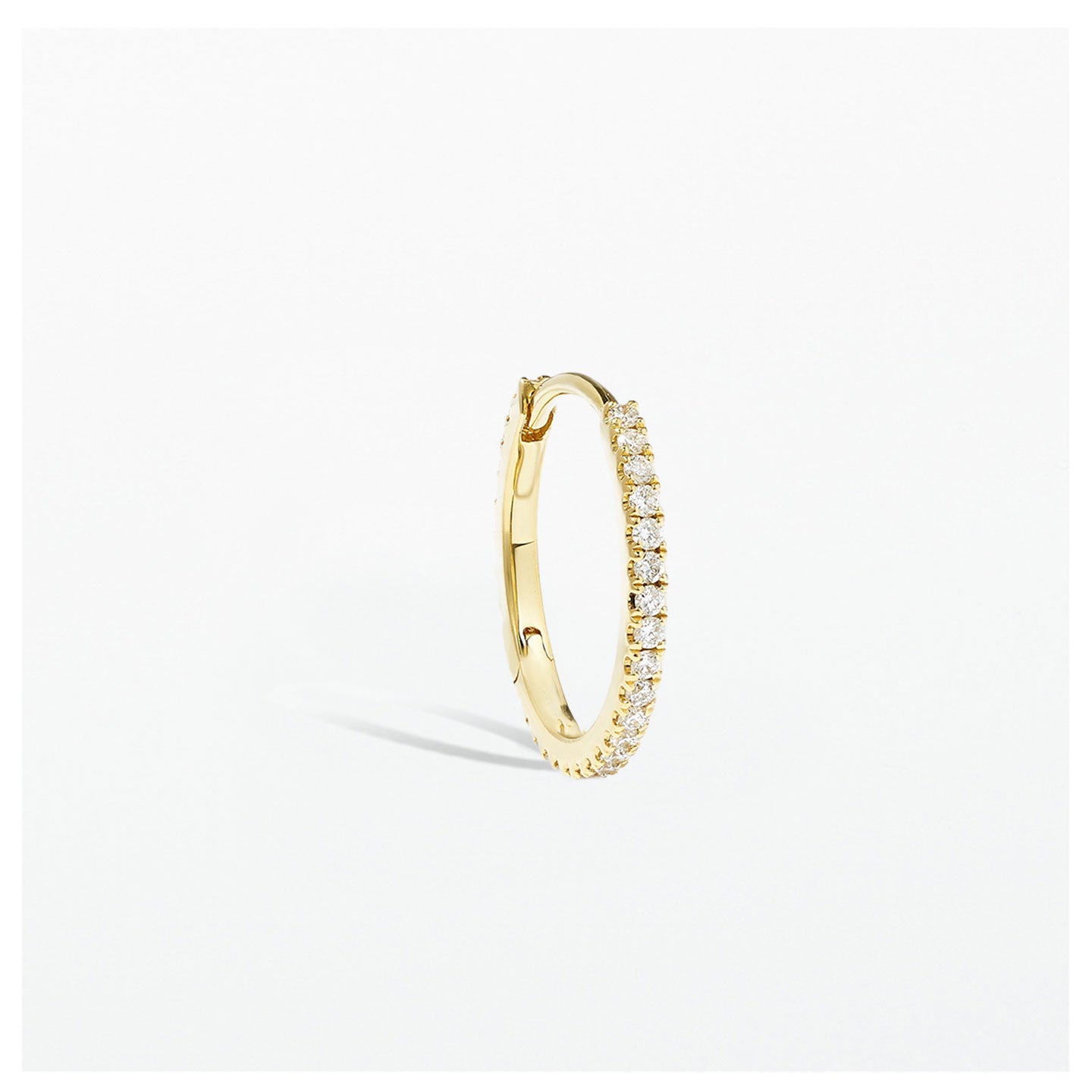 Rio Pave Diamond No. 2 Midi Hoop Earrings 12mm