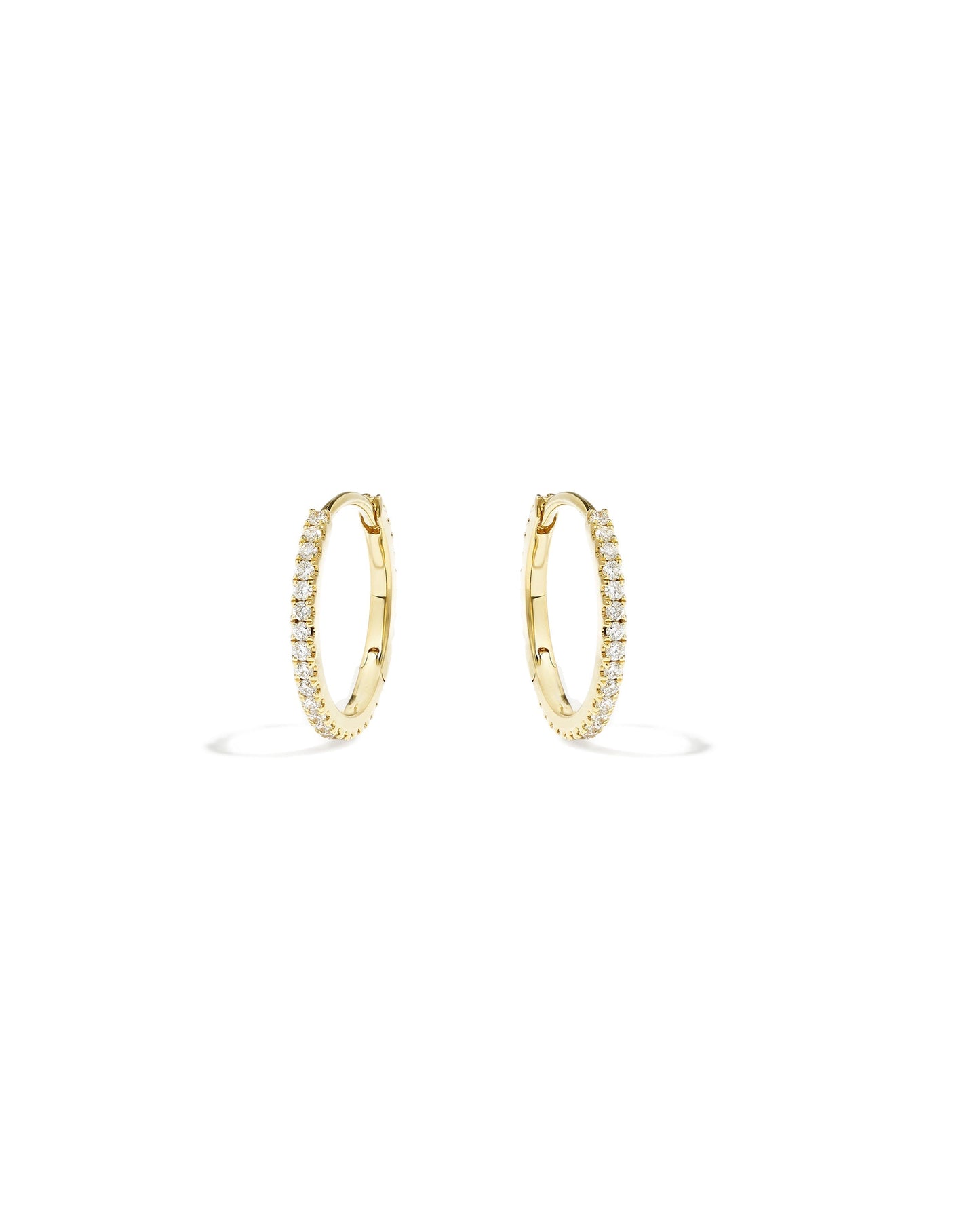 Rio Pave Diamond No. 2 Midi Hoop Earrings 12mm