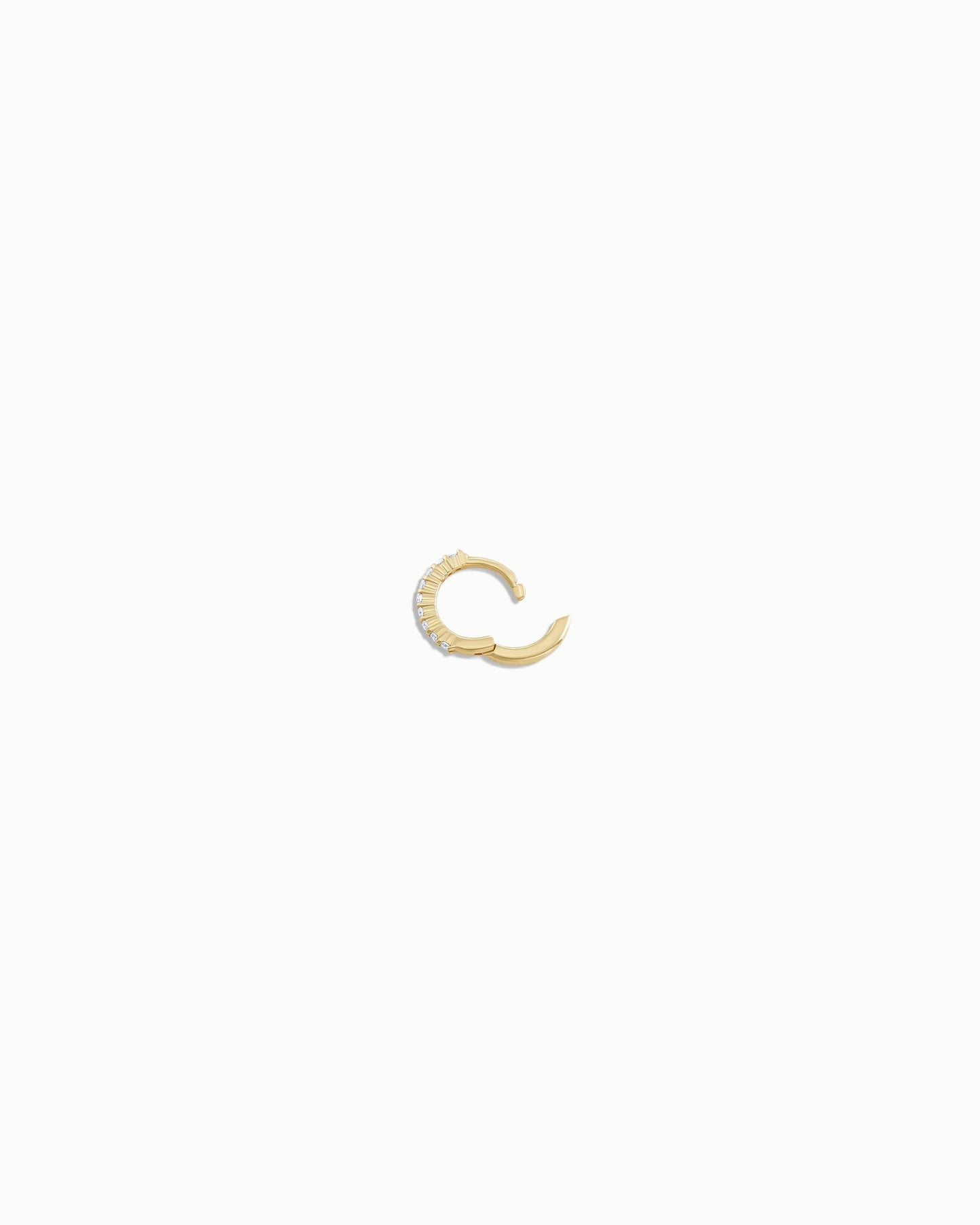 Rio Pave Diamond No. 1 Mini Hoop Earrings 10mm