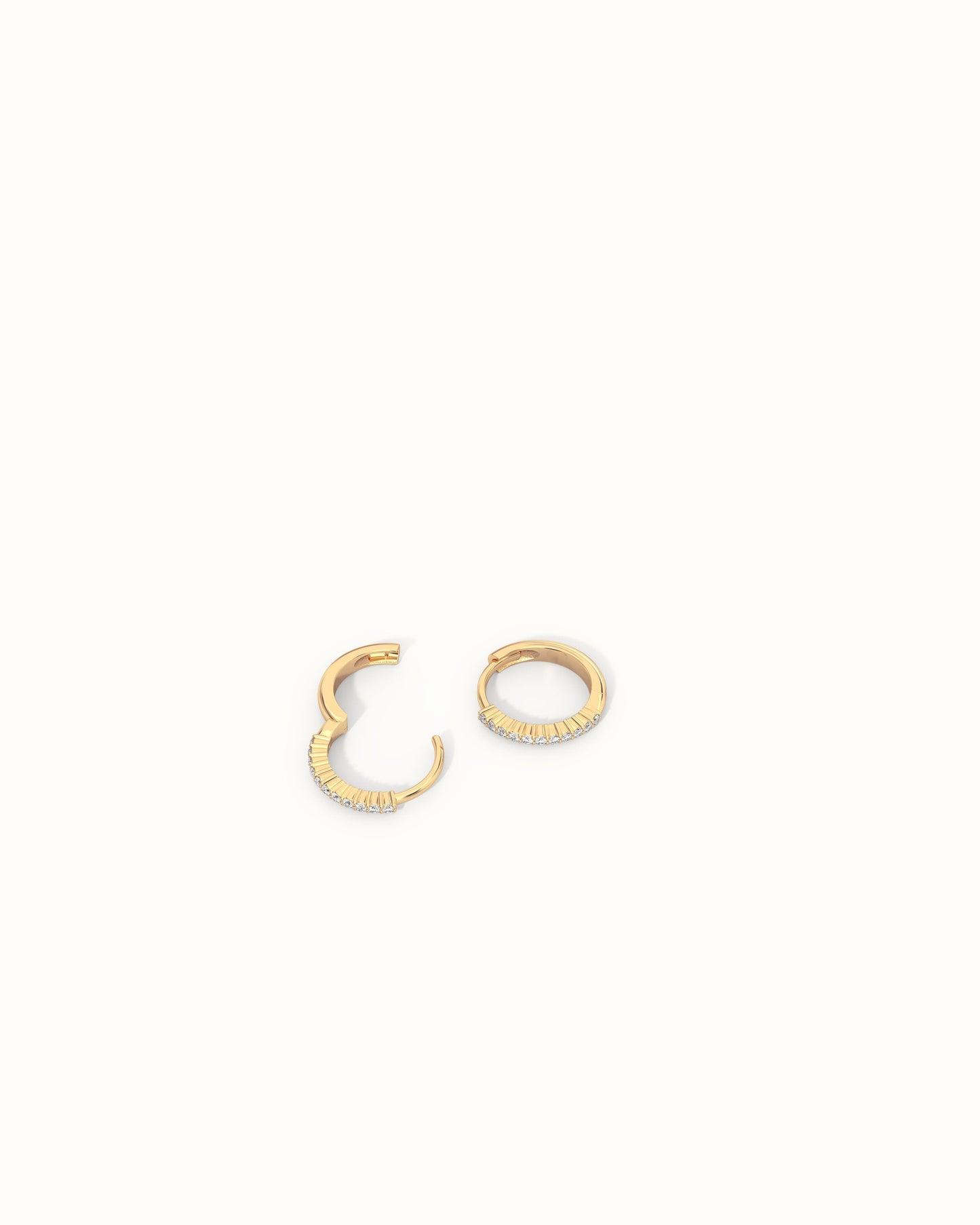 Rio Pave Diamond No. 2 Midi Hoop Earrings 12mm
