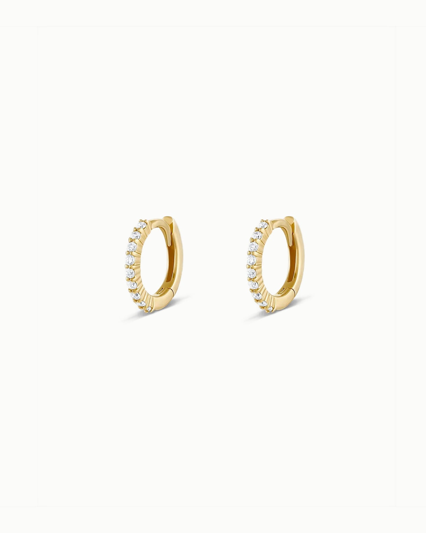 Rio Pave Diamond No. 1 Mini Hoop Earrings 10mm