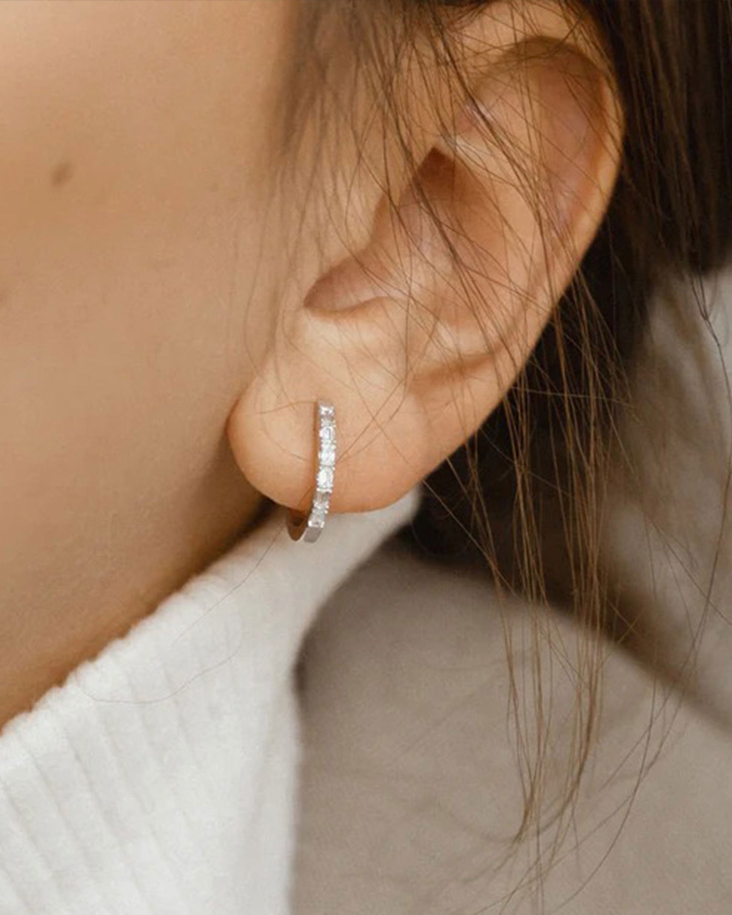 Cannes French Kiss Diamond Hoop Earrings