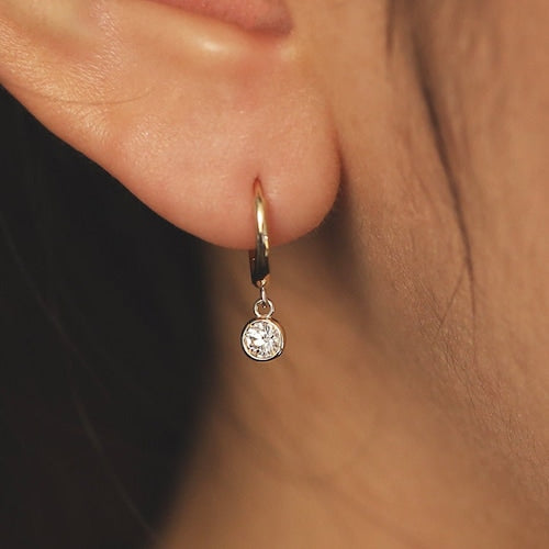 Franco Diamond Drop Hoop Earrings