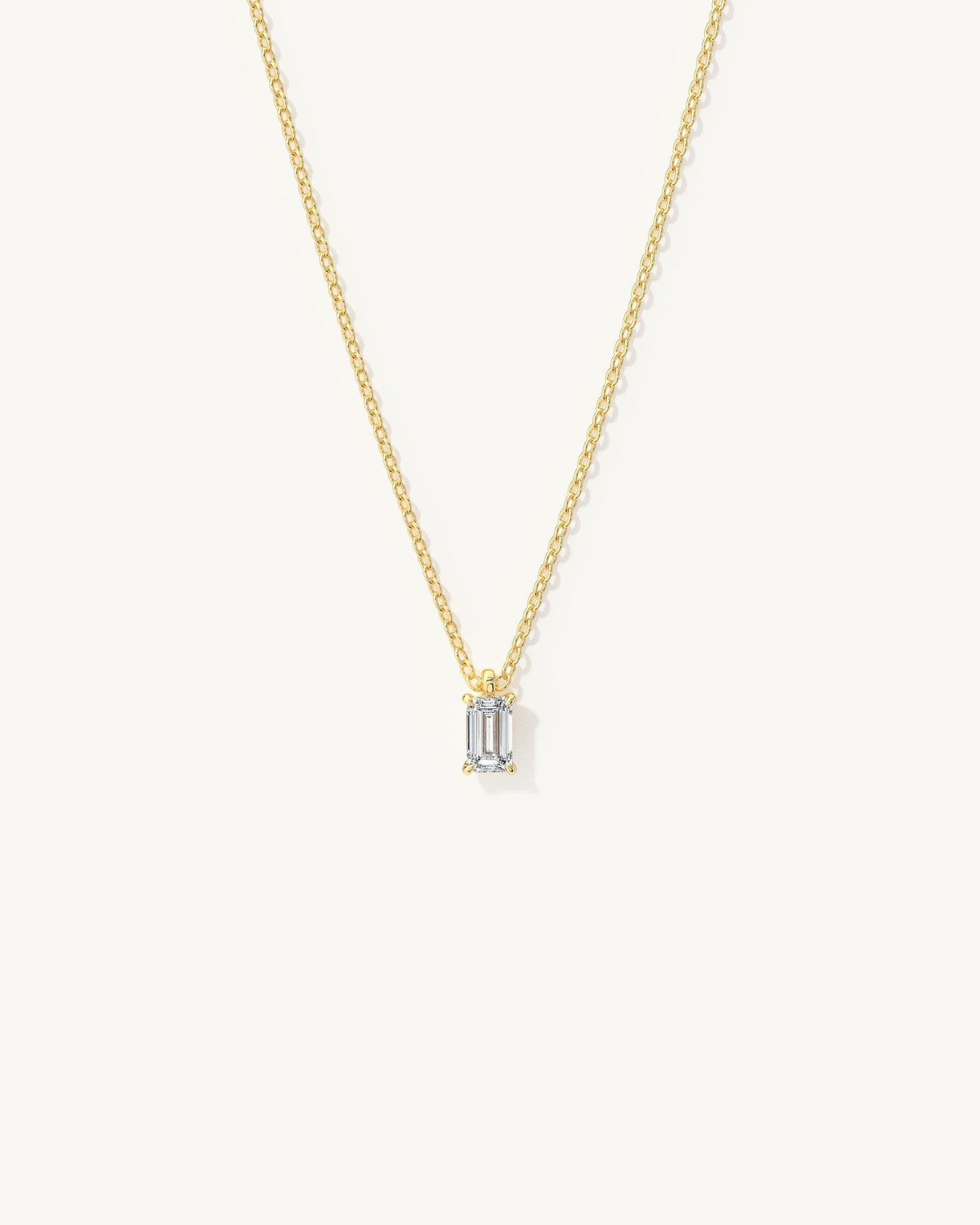 Linea Emerald Diamond Pendant Necklace
